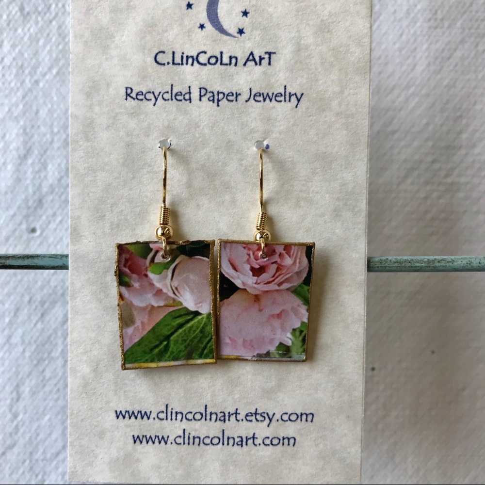 Recycled Paper Earrings ♻️ - Picture 4 of 5